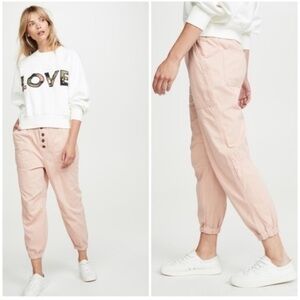 NWT Free People Cadet Pull On Jogger Pant Pink Sand Size M